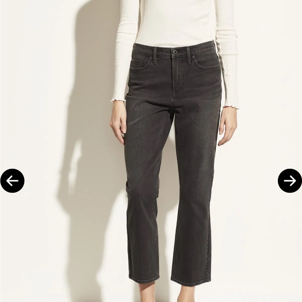 Vince Kick Boot Black Ankle Cropped Jeans 26